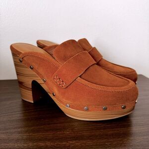 Splendid Vesta Tan Suede Leather Clogs